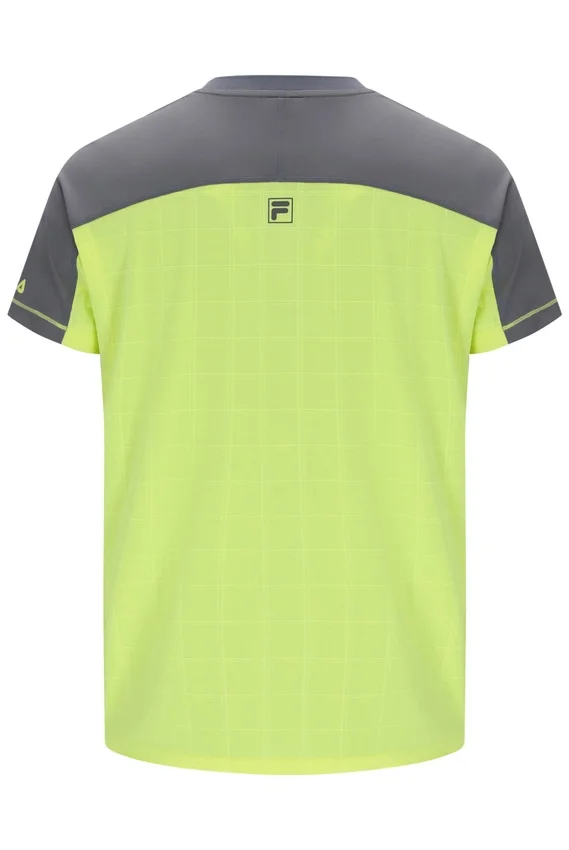 Lemon Herren-Tennis-T-Shirt mit Henry-Ausschnitt