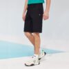 Lockere, atmungsaktive Freizeit-Shorts aus gewebtem Stoff, schwarz