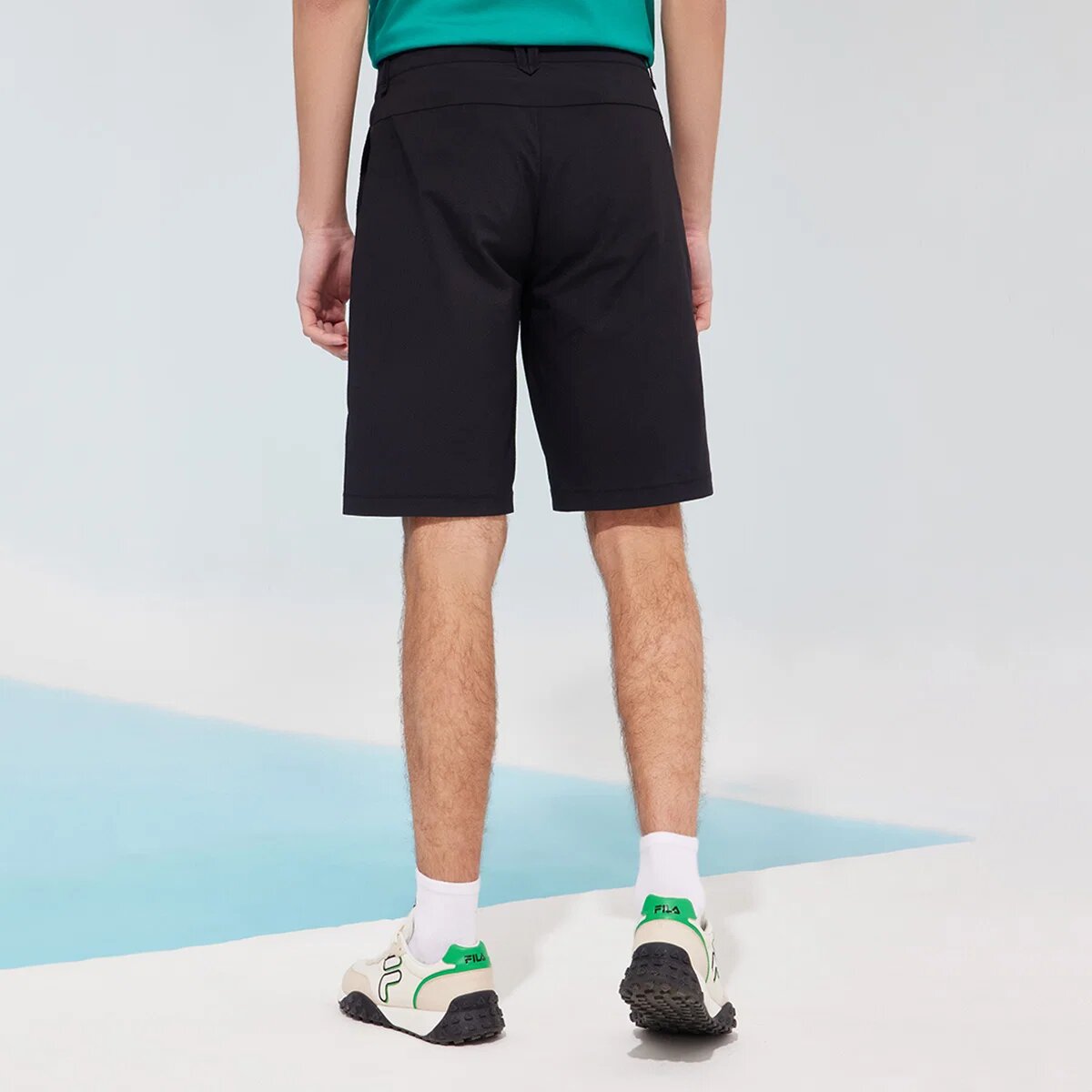 Lockere, atmungsaktive Freizeit-Shorts aus gewebtem Stoff, schwarz