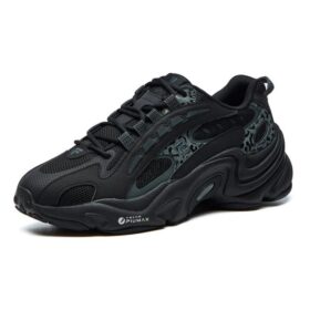 Low-Top-Laufschuhe mit Leopardenmuster in Schwarz/Grün