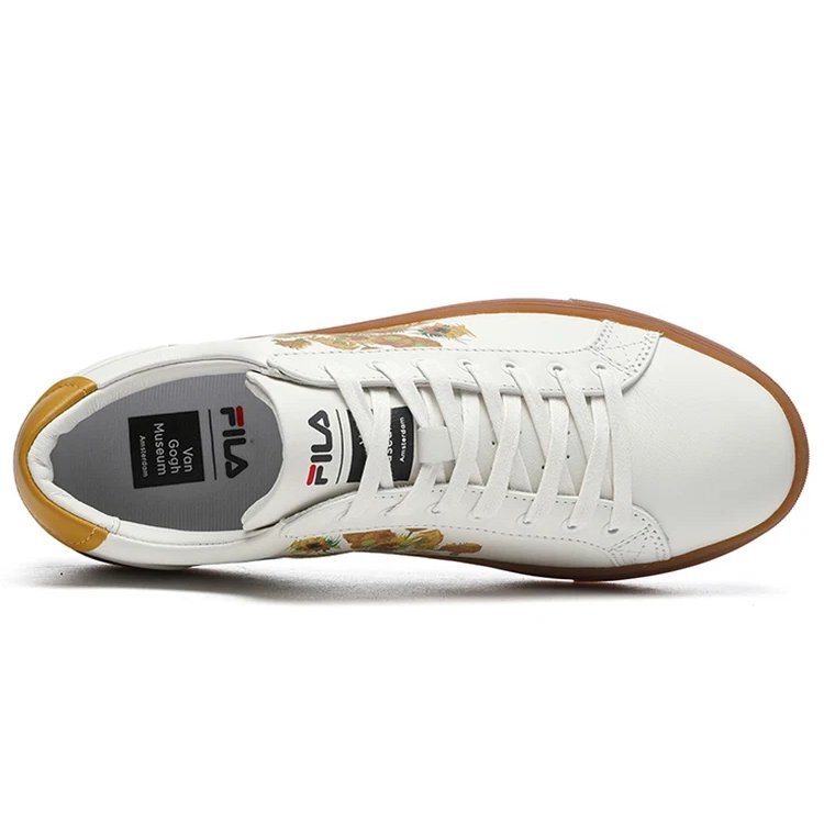 Low-Top-Sneaker Weiß/Kaffee