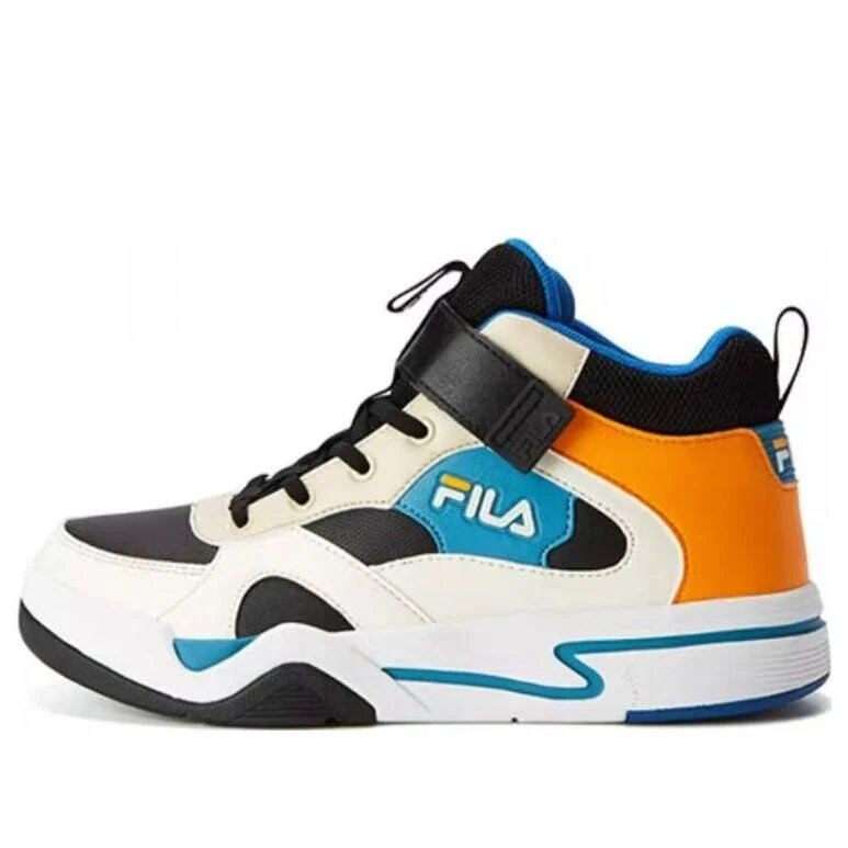 Lässige High-Top-Skateschuhe „White Black Orange“