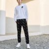Lässige Strickhose mit Monogramm für Herren, schwarz