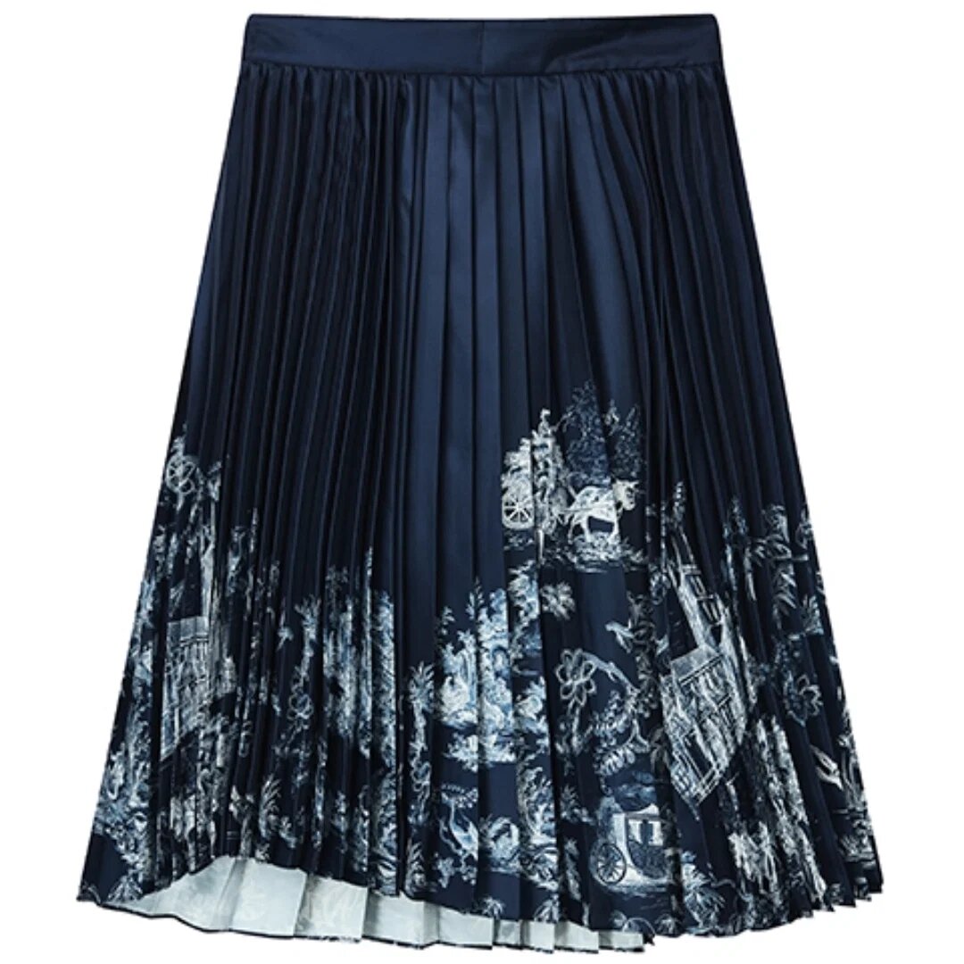 Lässiger langer Rock „Navy White“