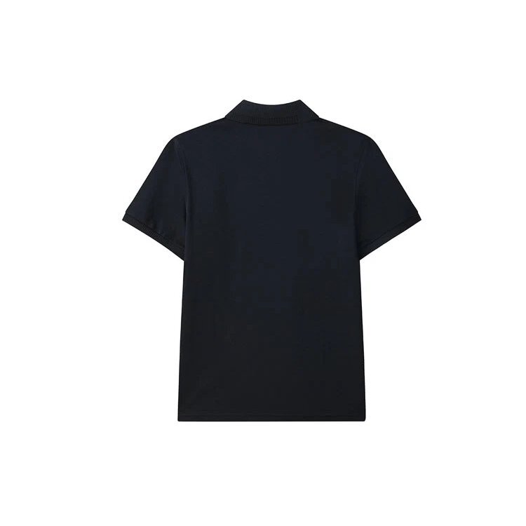 Lässiges, einfarbiges, atmungsaktives Kurzarm-Poloshirt in Marineblau