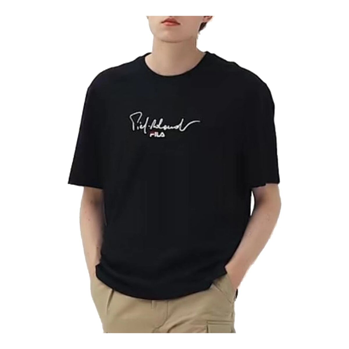 Lässiges Sport-Shirt aus atmungsaktivem Strick mit Rundhalsausschnitt und kurzen Shorts, schwarz