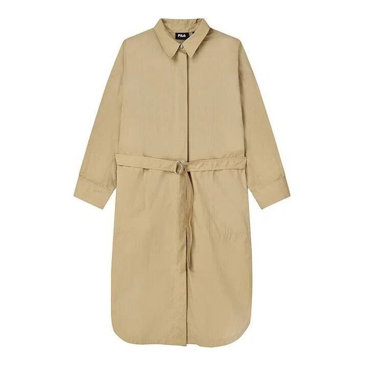 Mantel mit Bindegürtel „Khaki“