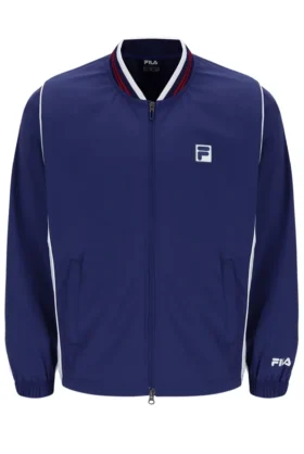 Marineblaue Unisex-Tennis-Aufwärmjacke