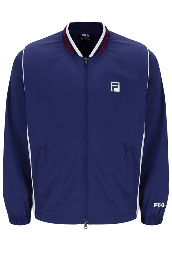 Marineblaue Unisex-Tennis-Aufwärmjacke