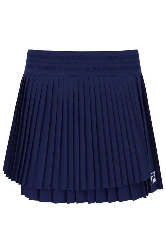 Marineblauer Plissee-Wickel-Tennisrock für Damen