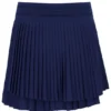 Marineblauer Plissee-Wickel-Tennisrock für Damen