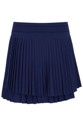 Marineblauer Plissee-Wickel-Tennisrock für Damen