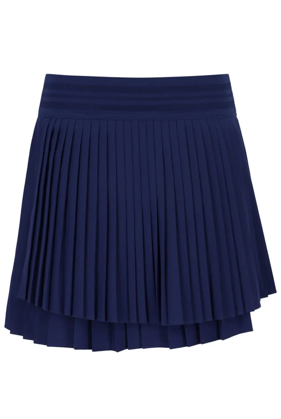 Marineblauer Plissee-Wickel-Tennisrock für Damen