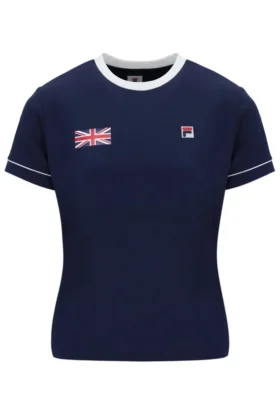 Marineblaues Damen-Tennis-GB-T-Shirt