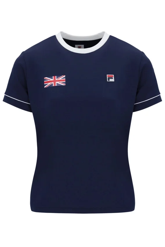 Marineblaues Damen-Tennis-GB-T-Shirt