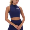 Marineblaues Fila x TALA SKINLUXE Crop-Top mit Reißverschluss