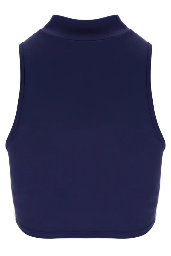 Marineblaues Fila x TALA SKINLUXE Crop-Top mit Reißverschluss