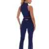 Marineblaues Fila x TALA SKINLUXE Crop-Top mit Reißverschluss