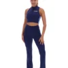 Marineblaues Fila x TALA SKINLUXE Crop-Top mit Reißverschluss
