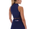 Marineblaues Fila x TALA SKINLUXE Crop-Top mit Reißverschluss