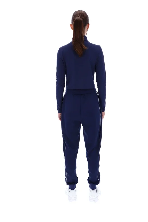 Marineblaues, kurzes Heidi-Rollkragen-Top