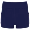 Marineblaues Mesh-Jersey-Kleid für Damen mit integrierten Shorts