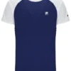 Marineblaues Unisex-Tennis-T-Shirt mit Rundhalsausschnitt