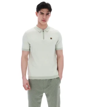 Marty Zip Polo in Seeschaum