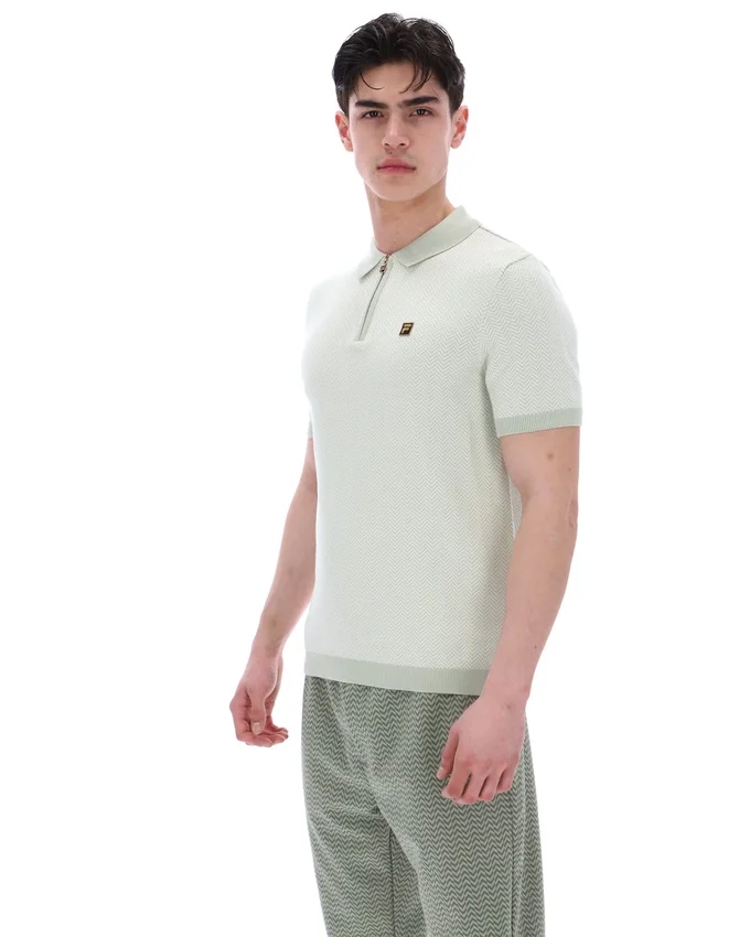 Marty Zip Polo in Seeschaum