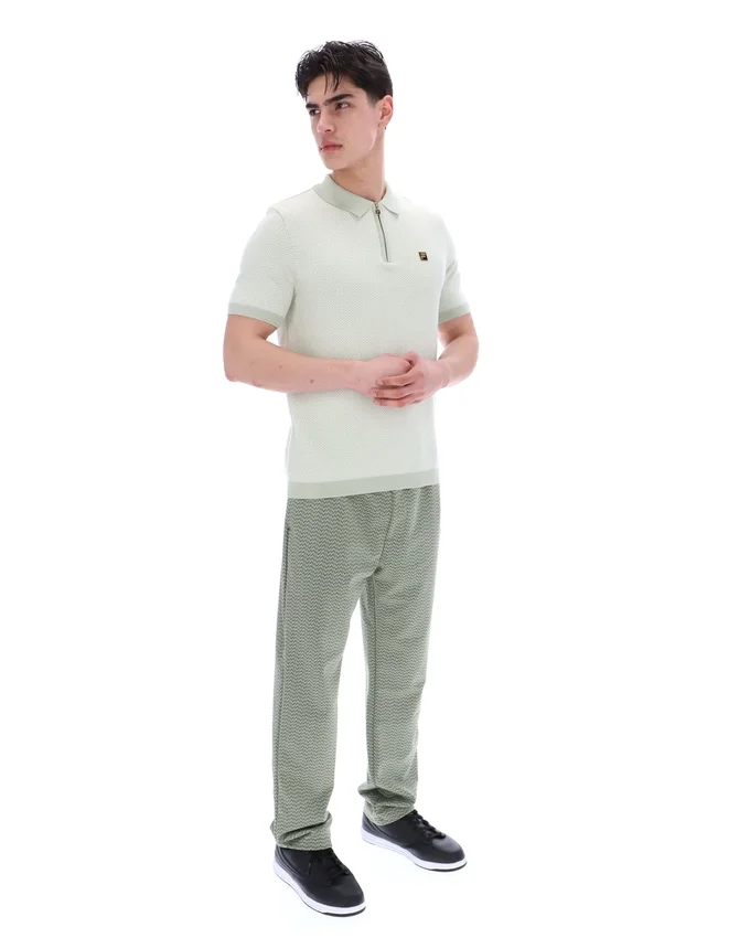 Marty Zip Polo in Seeschaum
