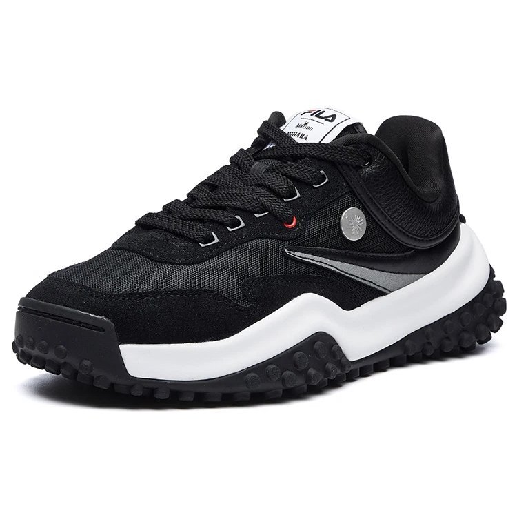 Mihara x Fila T1 Low-Tops mit Polka-Dots, schwarz