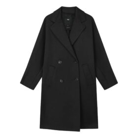 Milano einfarbiger, mittellanger Strickmantel „Schwarz“