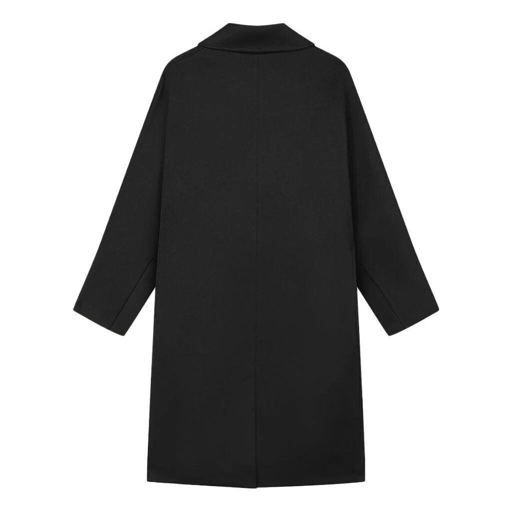 Milano einfarbiger, mittellanger Strickmantel „Schwarz“
