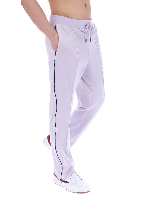 Misty Lilac Fio Velours-Jogginghose mit geradem Bein