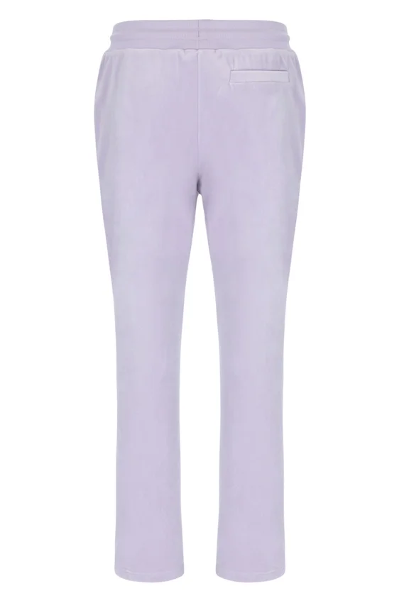 Misty Lilac Fio Velours-Jogginghose mit geradem Bein
