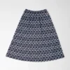 Mitternachtsblauer, ausgestellter Midi-Rock mit Taschen