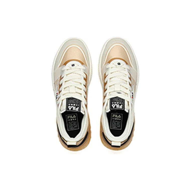 Mixa Retro-Freizeit-Skateboard-Schuhe Creme-Gelb