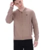 Mocha Meringue Ferguson Trainingsjacke mit offenem Strick und Pointelle-Einsätzen