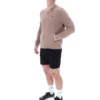 Mocha Meringue Ferguson Trainingsjacke mit offenem Strick und Pointelle-Einsätzen