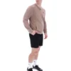 Mocha Meringue Ferguson Trainingsjacke mit offenem Strick und Pointelle-Einsätzen