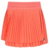 Neonorangefarbener plissierter Wickel-Tennisrock für Damen