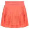 Neonorangefarbener plissierter Wickel-Tennisrock für Damen
