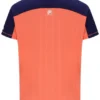 Neonorangefarbenes Herren-Tennis-T-Shirt mit Henry-Ausschnitt