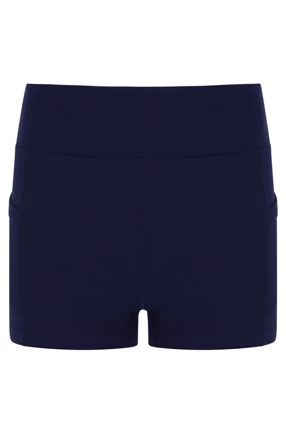Neonorangefarbenes Jersey-Kleid für Damen mit integrierten Shorts