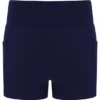 Neonorangefarbenes Jersey-Kleid für Damen mit integrierten Shorts