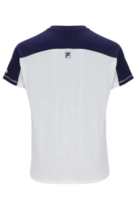 Off-White-Tennis-T-Shirt für Herren mit Henry-Kragen