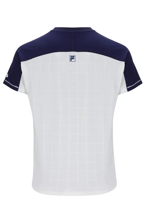 Off-White-Tennis-T-Shirt für Herren mit Henry-Kragen