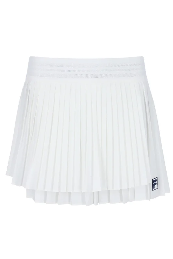 Off-White-Tennisrock für Damen mit Falten und Wickeloptik