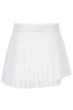 Off-White-Tennisrock für Damen mit Falten und Wickeloptik