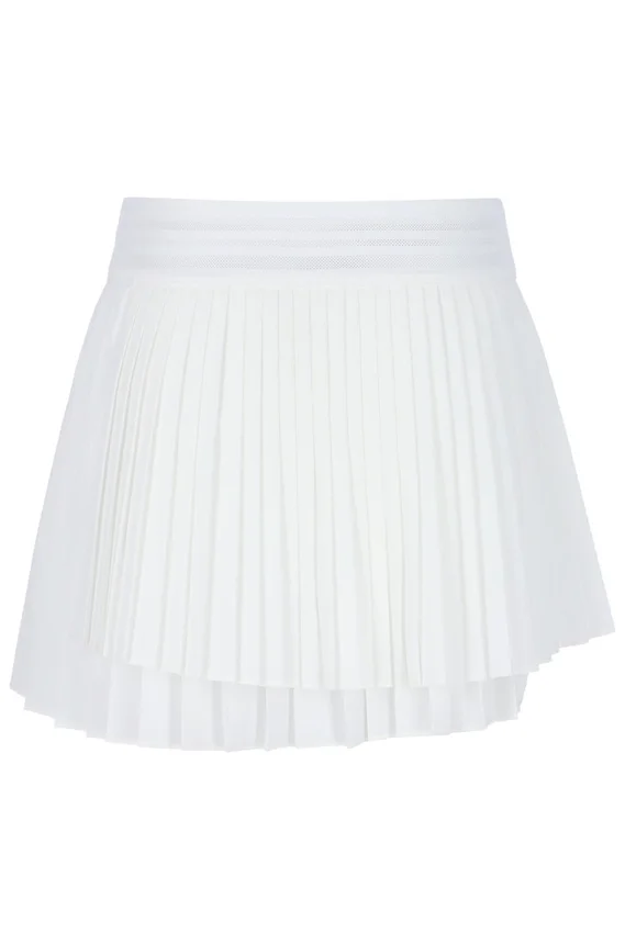 Off-White-Tennisrock für Damen mit Falten und Wickeloptik